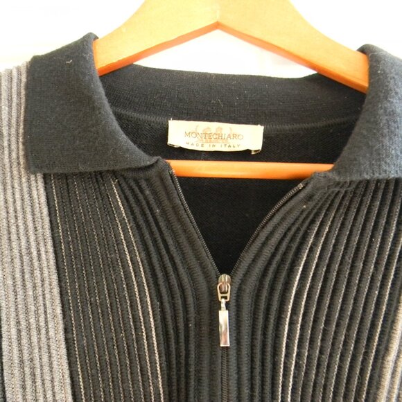 Mens Montechiaro 1\4 Zip Wool\Acrylic Blend Sweater Size 48 Italy - Picture 2 of 5